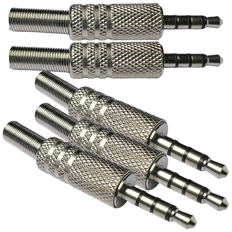 CESS 3.5mm 4-Pole TRRS Male Construction Plug Repair Headphone Jack Audio Soldering (5 Pack) - Image 3